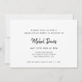 Elégant style Photo remise des diplômes invitation (Dos)