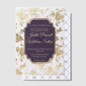Elegant Style Tolopea Purple Gold Floral Wedding Vellum Uitnodigingen (Offset (Uitnodiging))