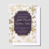 Elegant Style Tolopea Purple Gold Floral Wedding Vellum Uitnodigingen (Offset)