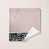 Elegant Stylish Black Silver Roos Gold Bad Handdoek (Wasdoekje)