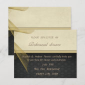 Elegant Stylish Black Wedding Rehearsal Dinner Kaart (Voorkant / Achterkant)