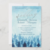 Elegant Stylish Blue Forest Pine Treding Wedding Kaart (Voorkant)