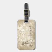 Elegant Stylish Bokeh Folie Confetty-Diamond, Cat Bagagelabel (Voorkant verticaal)
