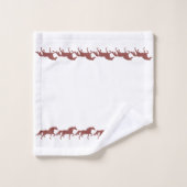 Elegant Stylish Brown Bay Horses on White (Gant de toilette)