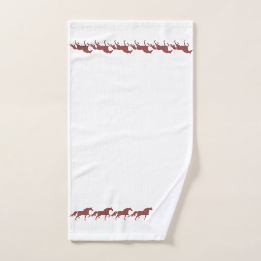 Elegant Stylish Brown Bay Horses on White Bad Handdoek (Handdoek)