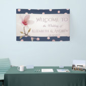 Elegant Stylish Confetti, Magnolia Wedding Banner (Beurs)