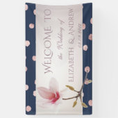 Elegant Stylish Confetti, Magnolia Wedding Banner (Verticaal)