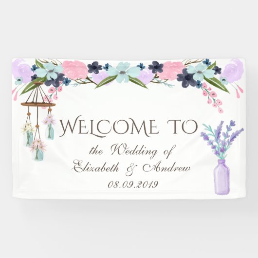 Elegant Stylish, Floral Wedding Banner (Horizontaal)