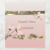 Elegant Stylish Floral Wijn Etiket (Enkel label)