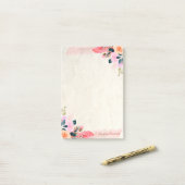Elegant Stylish Flowers Feather Post-it® Notes (Op bureau)