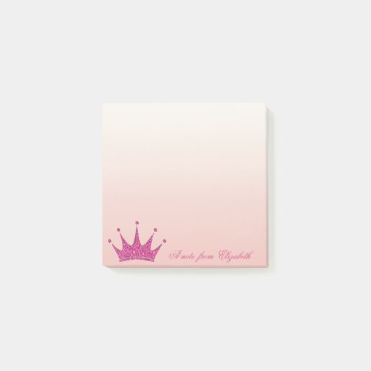 Elegant Stylish Girly, Glittery Tiara Post-it® Notes (Voorkant)