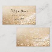 Elégant stylish Glittery Bokeh Carte de référence (Devant / Derrière)