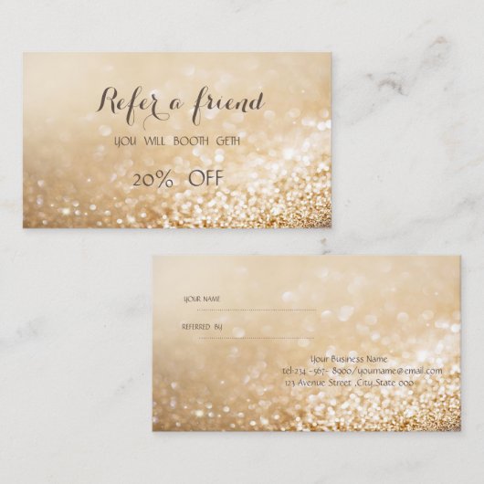 Elégant stylish Glittery Bokeh Carte de référence (Devant / Derrière)