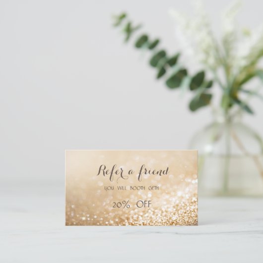 Elégant stylish Glittery Bokeh Carte de référence (Debout devant)