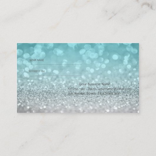 Elégant stylish Glittery Bokeh Carte de référence (Dos)