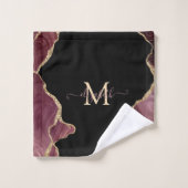 Elegant Stylish Gold Glitter Burgundy Agate (Gant de toilette)