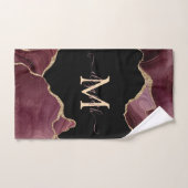 Elegant Stylish Gold Glitter Burgundy Agate (Serviette à main)