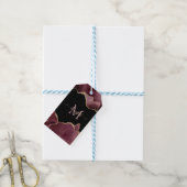 Elegant Stylish Gold Glitter Burgundy Agate Cadeaulabel (Met Touw)