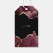 Elegant Stylish Gold Glitter Burgundy Agate Cadeaulabel (Achterkant)