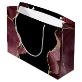 Elegant Stylish Gold Glitter Burgundy Agate Groot Cadeauzakje (Achterkant Gekanteld)