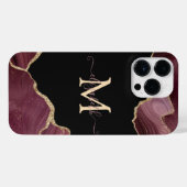 Elegant Stylish Gold Glitter Burgundy Agate iPhone Hoesje (Achterkant horizontaal)