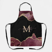 Elegant Stylish Gold Glitter Burgundy Agate Schort (Voorkant)