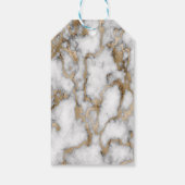 Elegant Stylish Gold Glitter Cream Marble Monogram Cadeaulabel (Achterkant)