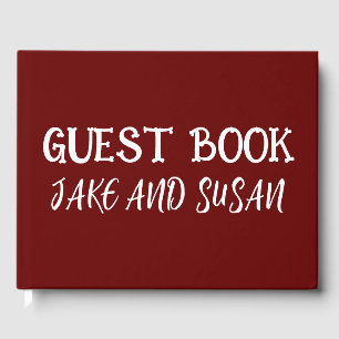 ELEGANT STYLISH MAROON MARIAGE livre d'hôtes