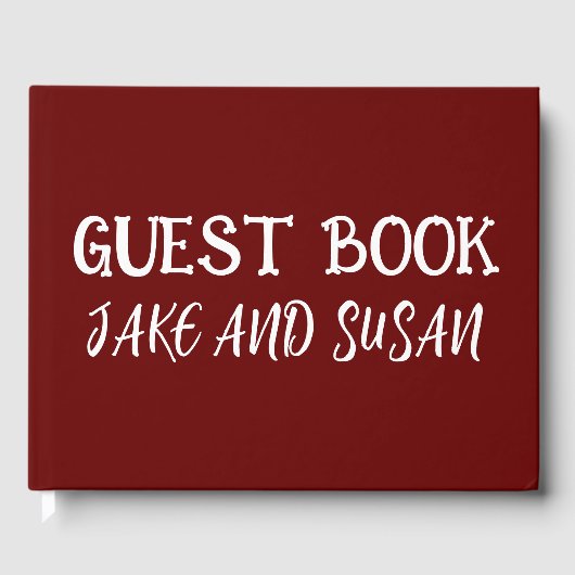 ELEGANT STYLISH MAROON MARIAGE livre d'hôtes (Recto)