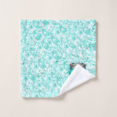 Elegant Stylish Monogrammed Initiaal Blauwgroen Bad Handdoek (Wasdoekje)