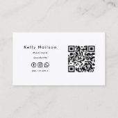 Elegant Stylish Nail Salon Manicure Qr Code Visitekaartje (Achterkant)