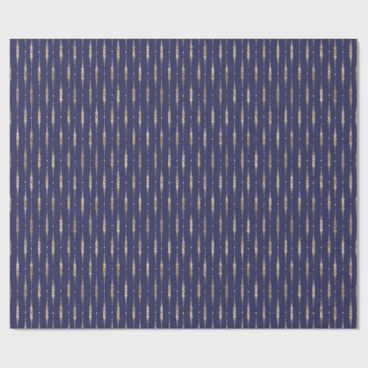 Elegant Stylish Navy Blue Gold Pattern  Cadeaupapier (Vlak)