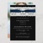 Elegant Stylish Navy Photo Afstuderen Kaart (Voorkant / Achterkant)