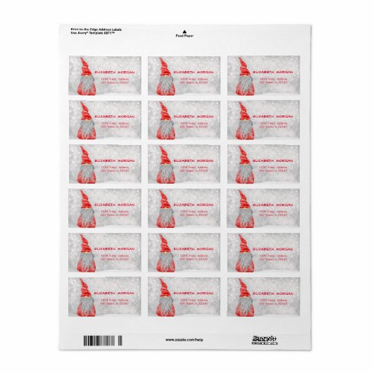 Elegant, Stylish Nordic Gnome Bokeh Etiket (Full Sheet)