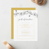 Elegant Stylish Orchid Wedding Information Note Notitiekaartje (Voorkant / Achterkant in situ)
