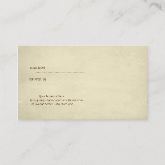 Elegant Stylish Reference Kaart (Achterkant)