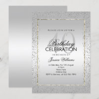 Elegant Stylish Silver Confetti 40th Birthday