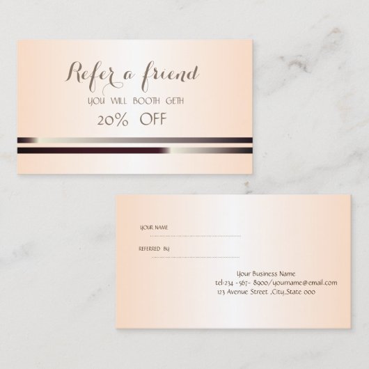 Elegant Stylish Striped Reference Kaart (Voorkant / Achterkant)