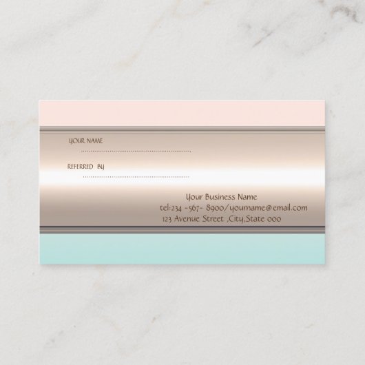 Elegant Stylish Striped Reference Kaart (Achterkant)