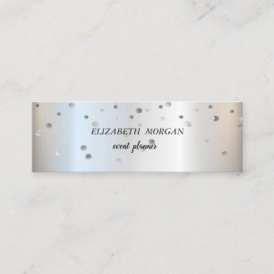 Elegant Stylish Trendy, Silver Confetti Mini Visitekaartje