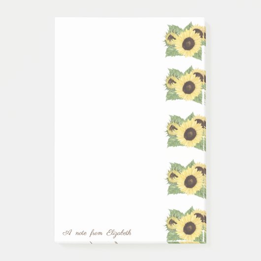 Elegant Stylish Waterverf Sunflower Post-it® Notes (Voorkant)
