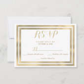 Elegant stylish white gold frame RSVP (Devant)