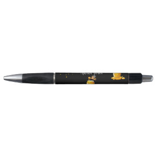 Élégant stylo noir en nid d'abeille personnalisabl