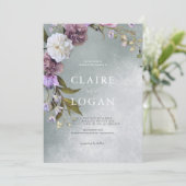 Elegant Subtle Green Floral Wedding Kaart (Staand voorkant)