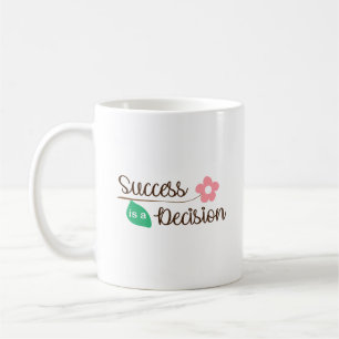 Elegant succes is een beslissing Witte basis Koffiemok