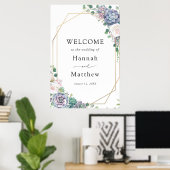 Elegant Succulent Bruiloft Welkomstbord Poster (Thuiskantoor)