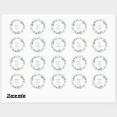 Elegant Succulent Eucalyptus Greenery Wedding Ronde Sticker (Vel)
