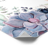 Elegant Succulent Floral Wedding Seating Chart Poster (Hoek)