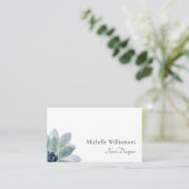 Elegant Succulent Greenery Script Typografie Visitekaartje (Staand voorkant)