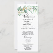 Elegant Succulent Groen Bruiloft Programma (Voorkant)